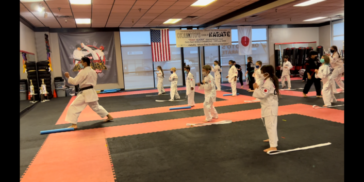 Rickyjon Balgenorth teaching a beginner’s class at Okamoto’s Karate
